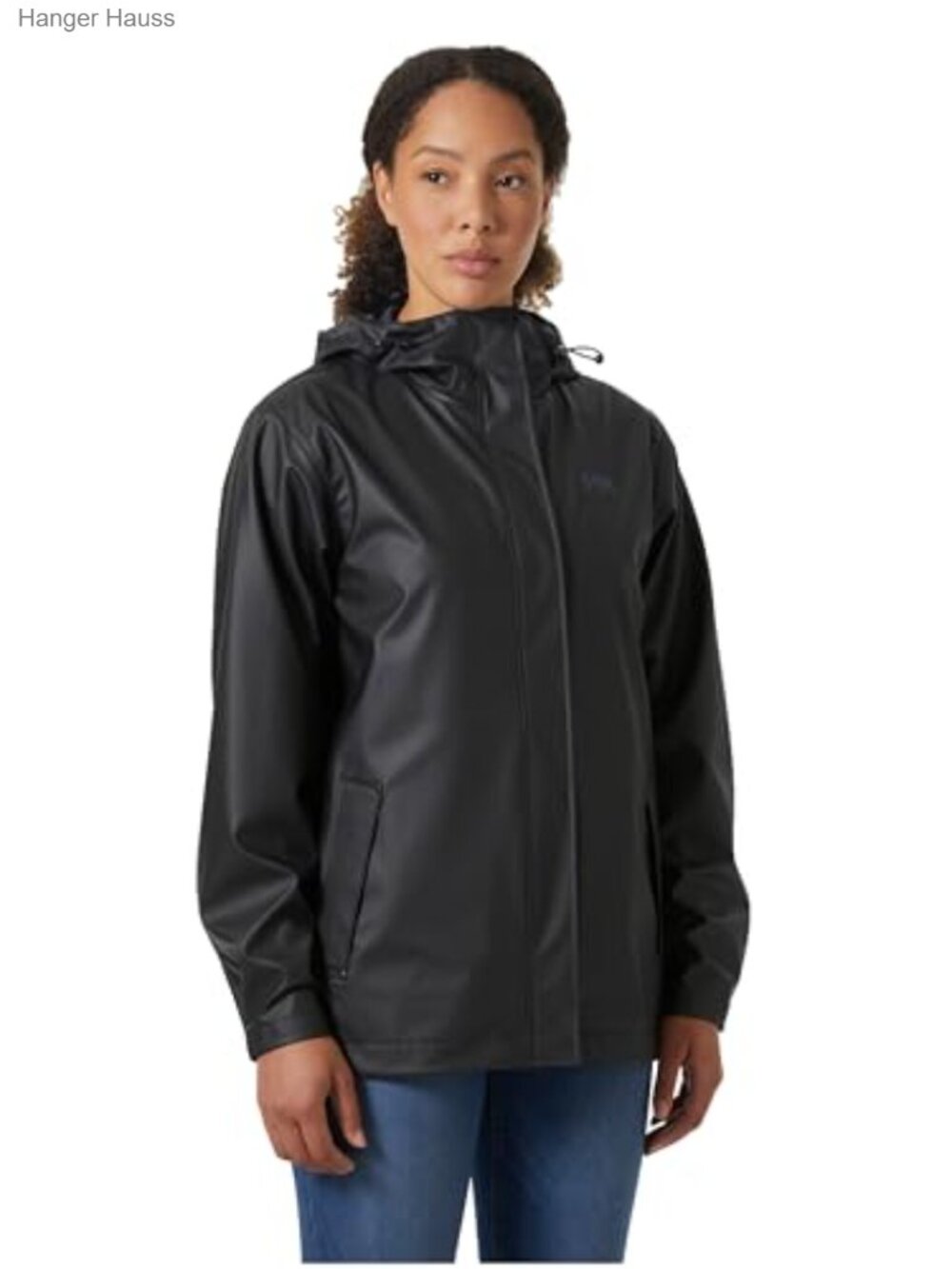 Women's Waterproof Moss Jacket with Hood Long Sleeve Raincoat Polyurethane